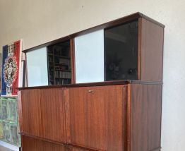 Bibliothèque vitrine en enfilade meuble Oscar vintage années