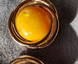 boucle d'oreille rondes avec pierre orange