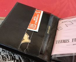 Porte feuille cuir noir