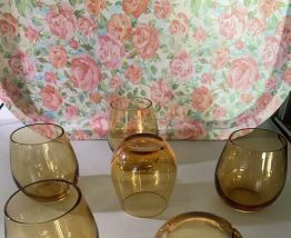6 verres ambrés année 70’s