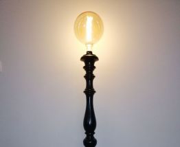 Lampe sur pied Noir + Grosse Ampoule  Vintage