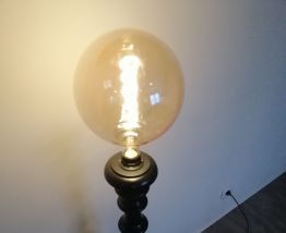 Lampe sur pied Noir + Grosse Ampoule  Vintage