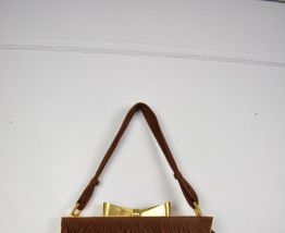 Sac à main marron en suédine