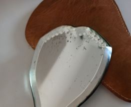 Miroir à main Vintage, pochette cuir année 30/40