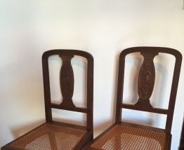 Paire de chaises art déco cannées