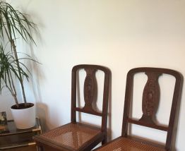 Paire de chaises art déco cannées