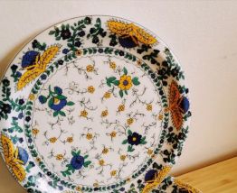 3x assiettes porcelaine d'Auteuil décor Bastide