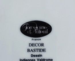 3x assiettes porcelaine d'Auteuil décor Bastide