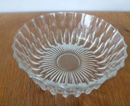 Saladier verre pressé années 70