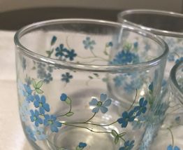 9 verres à eau myosotis veronica fleurs bleues