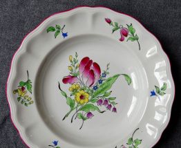 Lot 4 assiettes anciennes Luneville Réverbère 