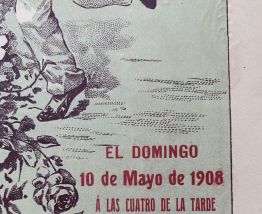 Exceptionnelle Affiche ancienne Corrida 1908 Valencia