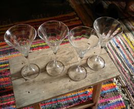 4 verres en cristal vintage pour champagne ou cocktails