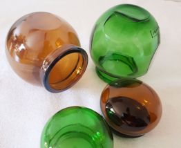 Lot 2 pots en verre inclinables