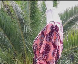 Jolie robe Vintage coton rose et bleu T. 40/42