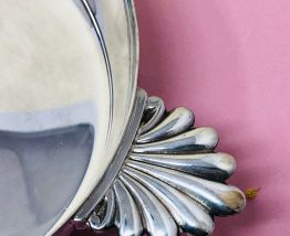 Plat de service métal argenté - Four ok