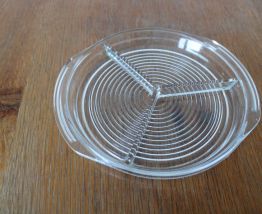 Plat en verre apéritif années 70