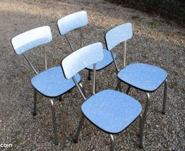 Lot 4 chaises formica années 60/70