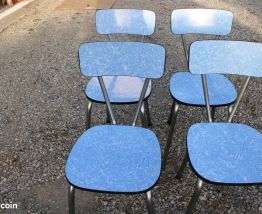 Lot 4 chaises formica années 60/70