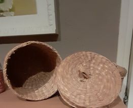 3 boîtes gigognes en fibre naturelle tressée