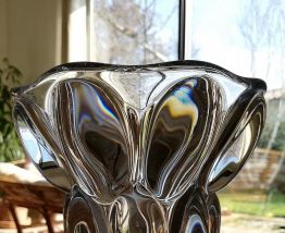 Vase en cristal bulle vintage