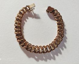 Bracelet Gourmette Vintage plaqué or 18 cts joaillier MURAT