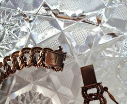 Bracelet Gourmette Vintage plaqué or 18 cts joaillier MURAT