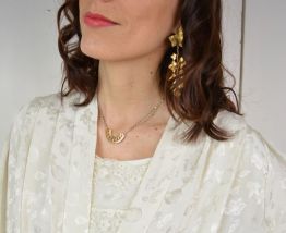 Blouse écrue plissée et satinée T.38/40