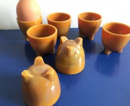 Lot de 6 coquetiers tripode d'Arcopal 