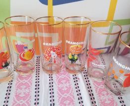 SERIE VINTAGE DE 6 VERRES "ORANGINA"