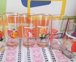 SERIE VINTAGE DE 6 VERRES "ORANGINA"