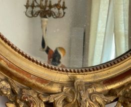 Miroir de château Napoléon lll chérubins et médaillon