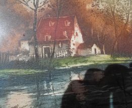 tableau pastel g martel 19 eme paysage tbe 