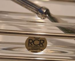 Beurrier cristal et métal argenté avec couteau à beurre