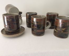 Service à café en grès 