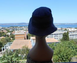 chapeau bob vintage 1950 NEUF BLEU MARINE 