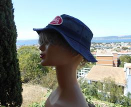 chapeau bob vintage 1950 NEUF BLEU MARINE 