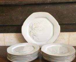 Service à gâteau porcelaine Italienne ROYAL TROGNANA