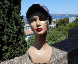 CASQUETTE CHAPEAU VINTAGE GAVROCHE T 55 CM BLEU JEAN