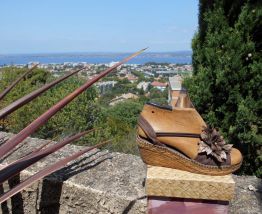 ESPADRILLES TONI PONS VINTAGE 1950TAUPE MARRON NEUF BOITE