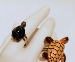 Bague réglable petite tortue de jardin, pour tous