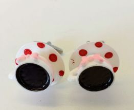 Boutons de manchette tasse de café blanche 