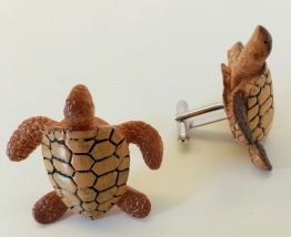 Boutons de manchette tortue tropicale, aquatique