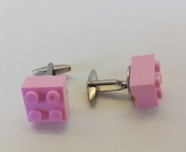 Boutons de manchette Lego®, briques roses