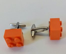 Boutons de manchette Lego®, briques oranges