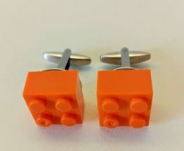 Boutons de manchette Lego®, briques oranges
