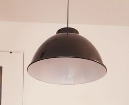 Grande lampe suspension industrielle / atelier noire - 50cm 