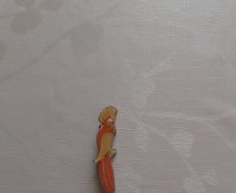 Broche perroquet  rose &amp; jaunis vintage à partir 10 ans