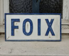 plaque annonce de gare FOIX 1965