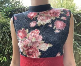 Pull vintage à fleurs 